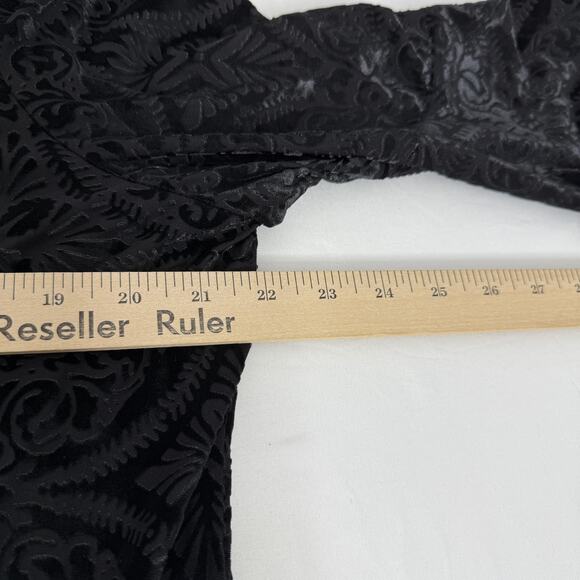 Ivy Jane Shirt Womens Large Black Velvet Burnout Lace Tunic Boho Made USA - Picture 8 of 9